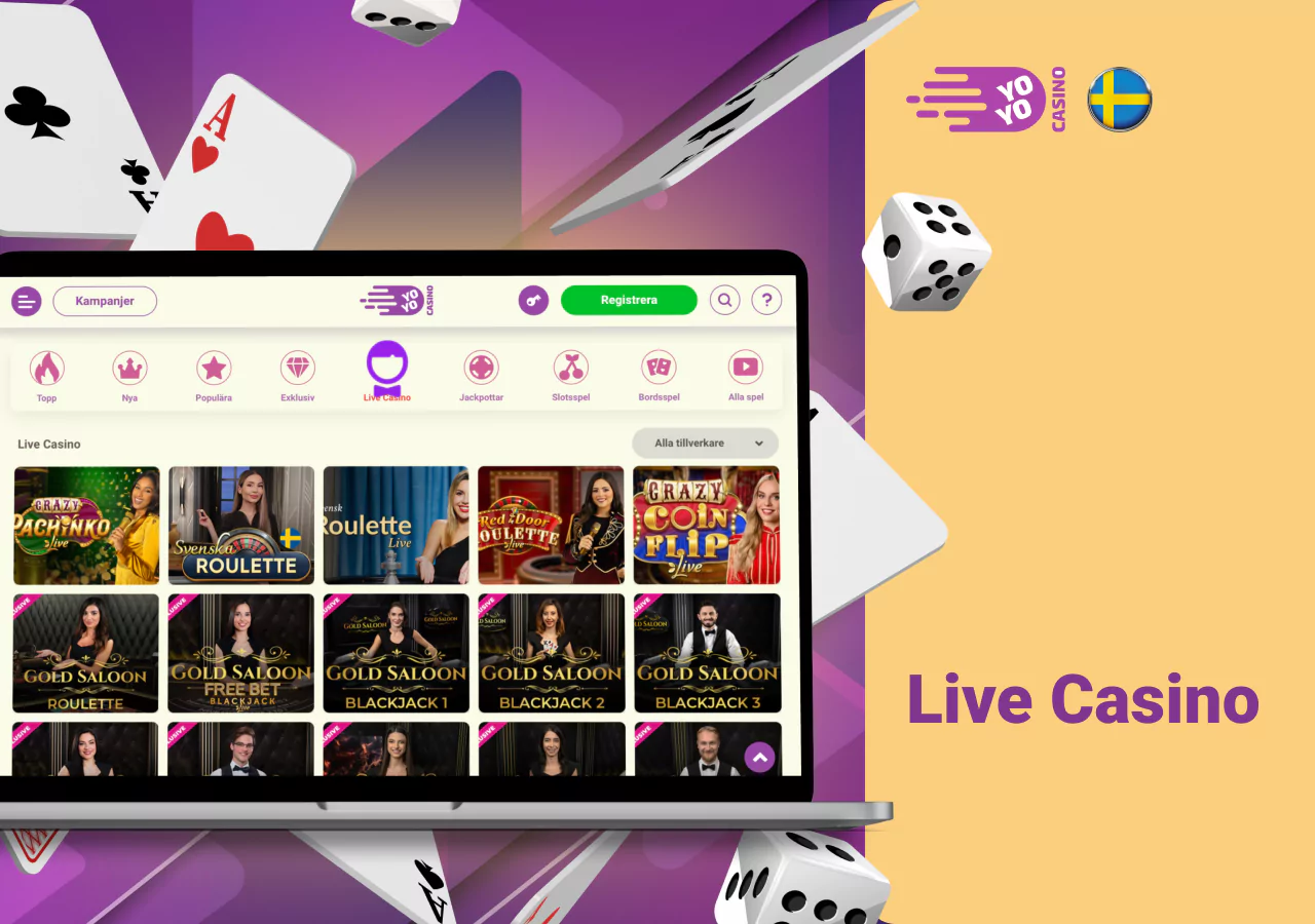 Spel från Live Casino-avdelningen